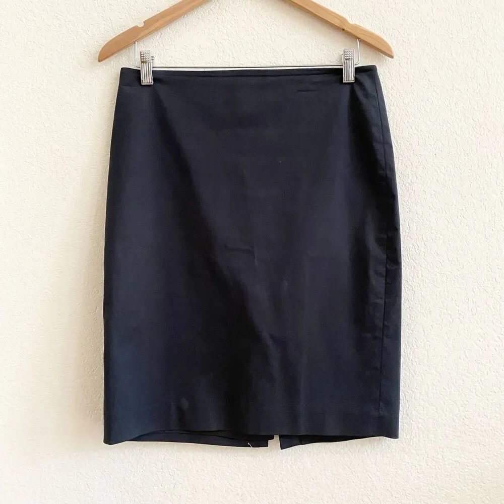 Ann Taylor Classic Black Skirt Size 6 $69 Lined Zip Back Career Office